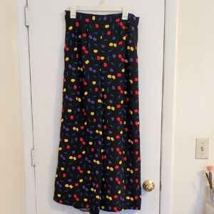 Modcloth Black Maxi Skirt with Colorful Dots